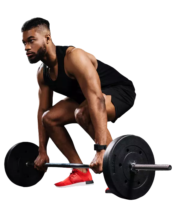 Man performing deadlift